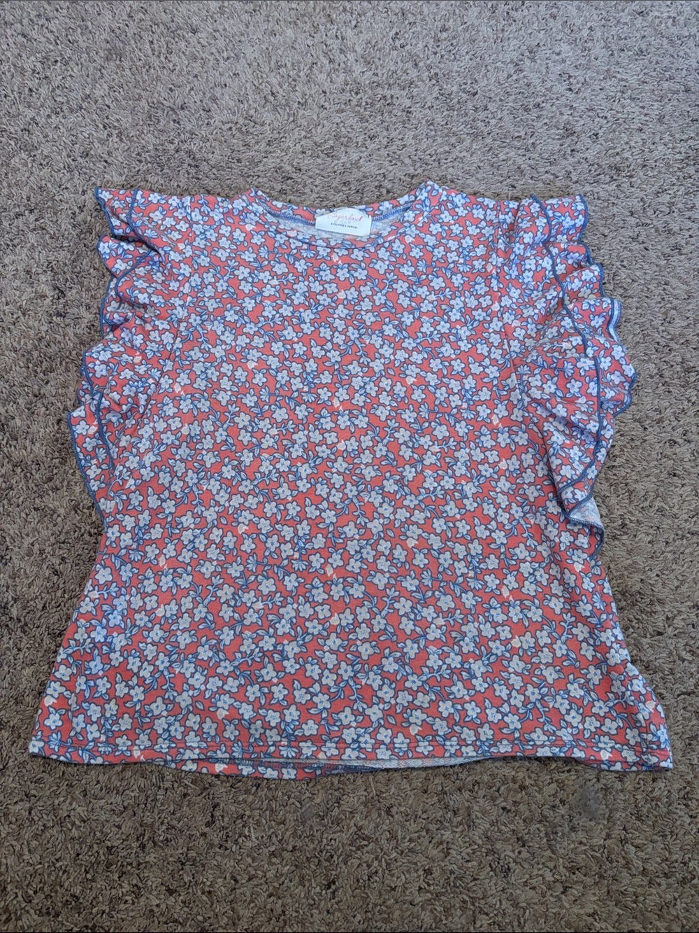 Sugarfox Floral Ruffle Sleeve Top S